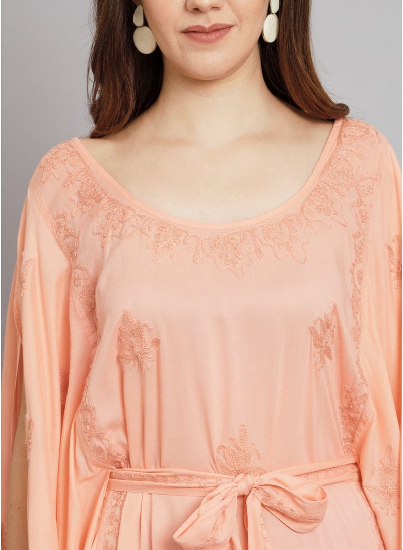 الايا كفتان مطرز يدويًا بشيكانكاري من المودال - Image 3